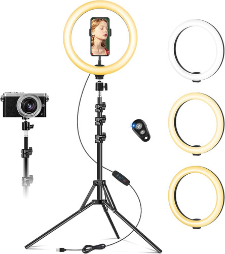 Inch ring light with - inch, tripod
