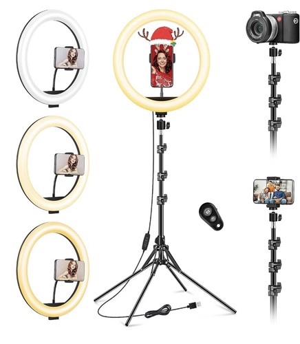 Led ring light with - 12", stand