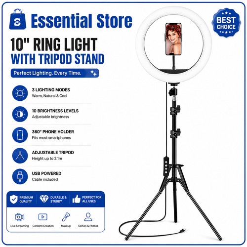 Ring light with - light, tripod