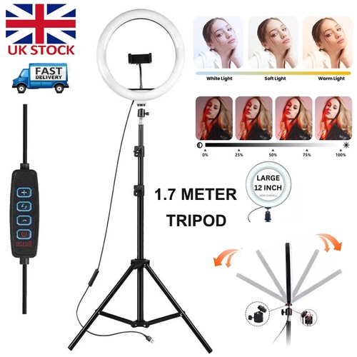 Led ring light with tripod - 12",